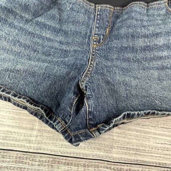 Isabel Maternity Denim Jean Shorts sz 14/32 Midi Short Crossover Panel 4"Inseam - Picture 4 of 10